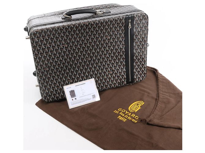 Bolsa de viagem Goyard Trolle PM em PVC e couro marrom - vista 11