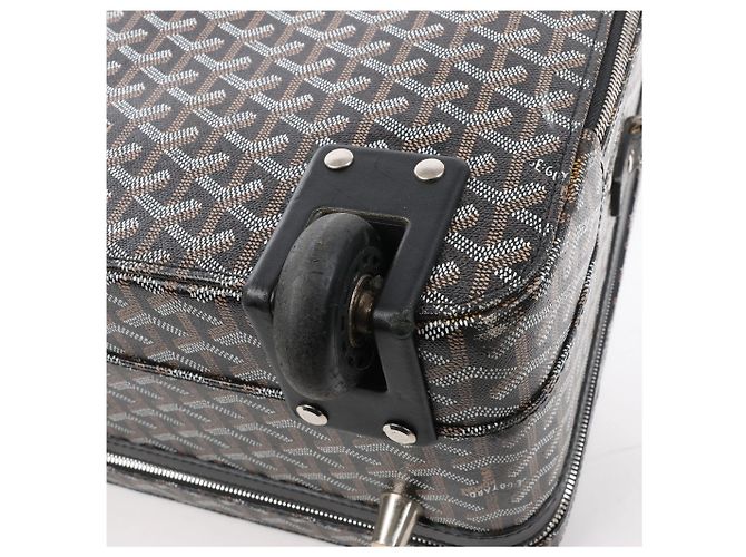 Bolsa de viagem Goyard Trolle PM em PVC e couro marrom - vista 12