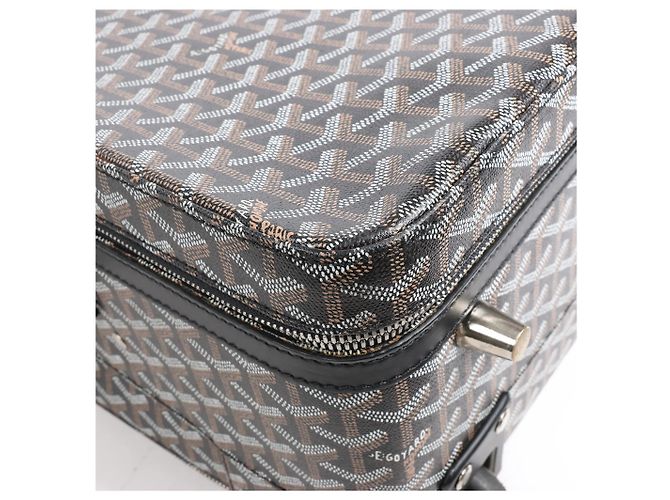 Bolsa de viagem Goyard Trolle PM em PVC e couro marrom - vista 13