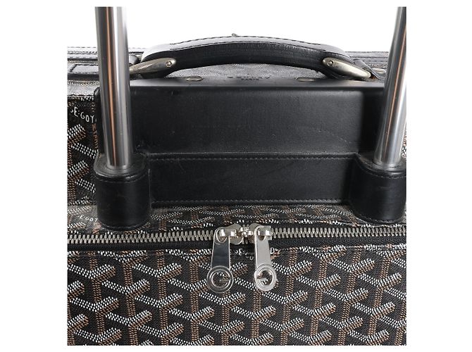 Bolsa de viagem Goyard Trolle PM em PVC e couro marrom - vista 15