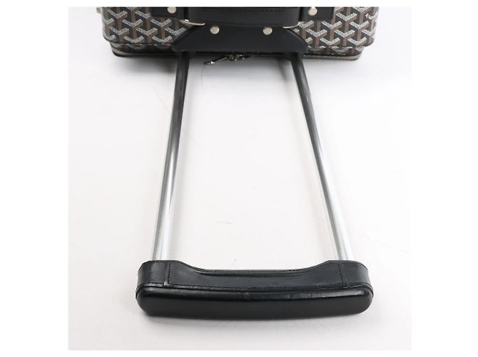 Bolsa de viagem Goyard Trolle PM em PVC e couro marrom - vista 16