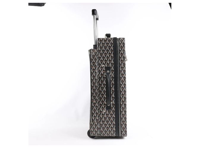 Bolsa de viagem Goyard Trolle PM em PVC e couro marrom - vista 5