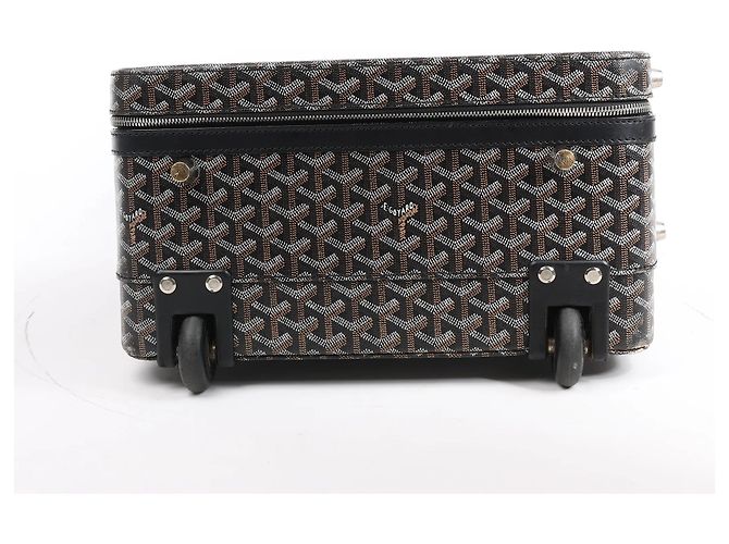 Bolsa de viagem Goyard Trolle PM em PVC e couro marrom - vista 8