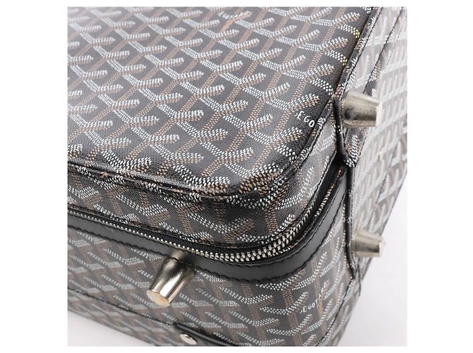 Bolsa de viagem Goyard Trolle PM em PVC e couro marrom - vista 9