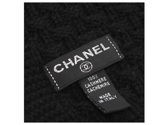 Timeless Chanel Coco Mark Cashmere Schal in Schwarz - Ansicht 3