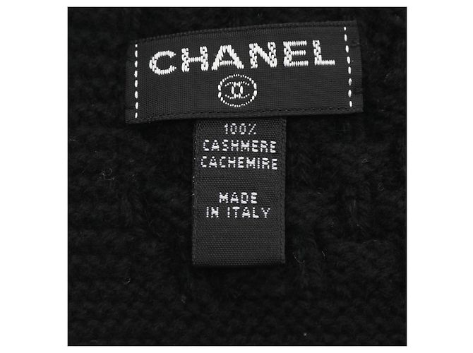Timeless Chanel Coco Mark Cashmere Schal in Schwarz - Ansicht 4