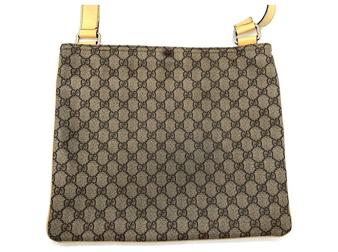 Borsa a spalla GG Supreme gialla Gucci Giallo - vista 2