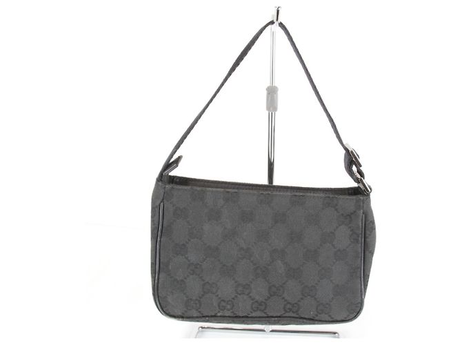 Mini borsa a mano in tela GG nera Gucci Nero - vista 2