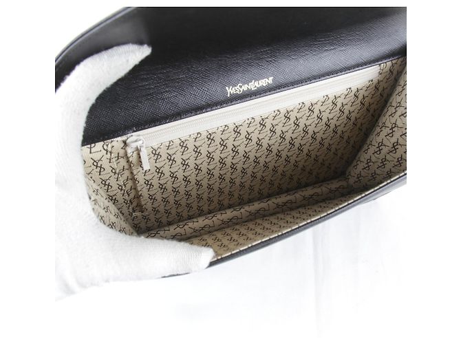 Clutch in pelle nera Saint Laurent Nero - vista 10