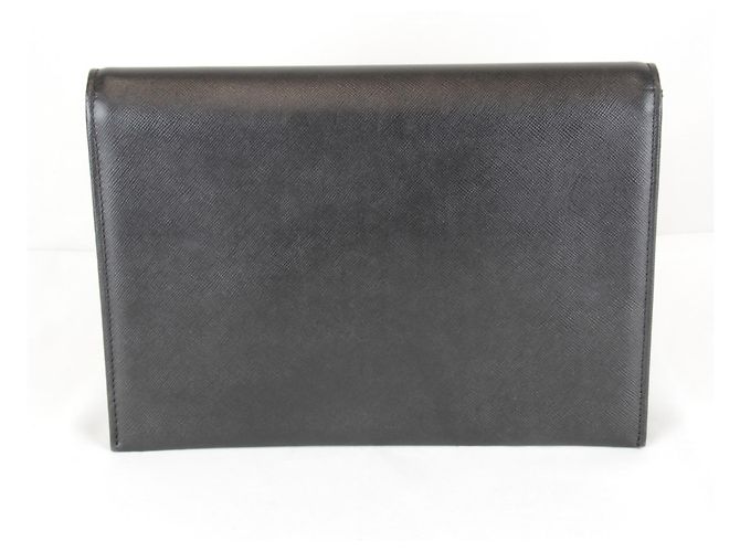 Clutch in pelle nera Saint Laurent Nero - vista 2