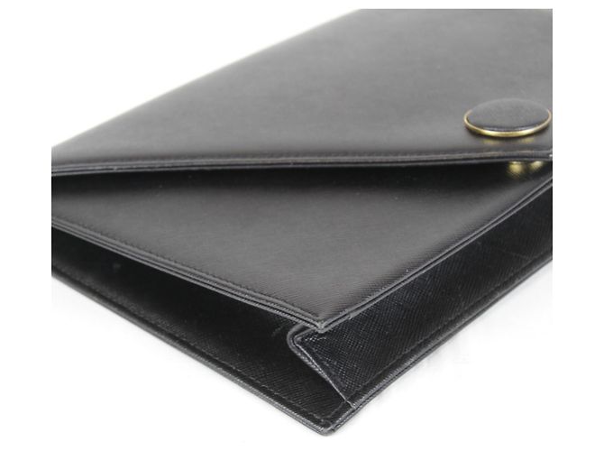 Clutch in pelle nera Saint Laurent Nero - vista 4