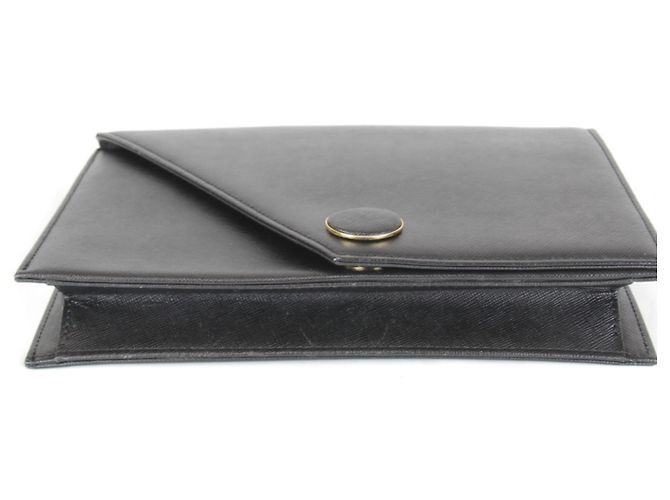 Clutch in pelle nera Saint Laurent Nero - vista 5