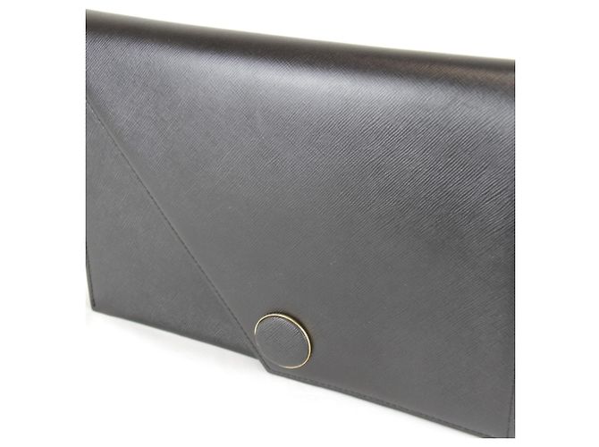 Clutch in pelle nera Saint Laurent Nero - vista 6