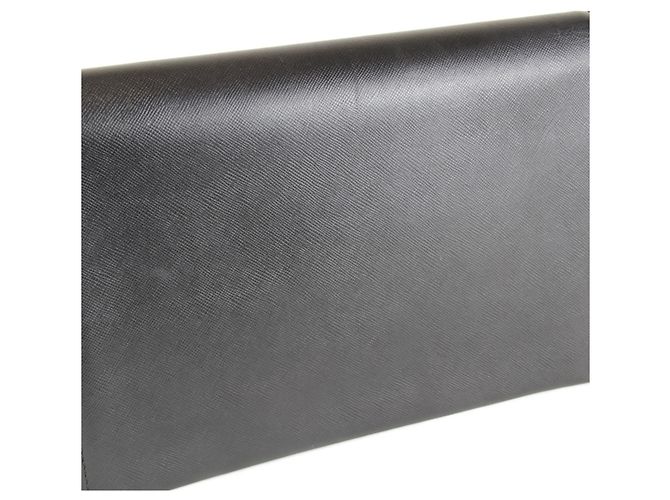 Clutch in pelle nera Saint Laurent Nero - vista 7