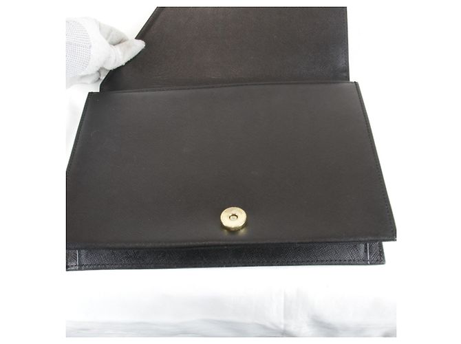 Clutch in pelle nera Saint Laurent Nero - vista 8