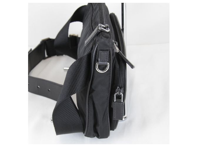 Marsupio Prada Saffiano in nylon nero - vista 4