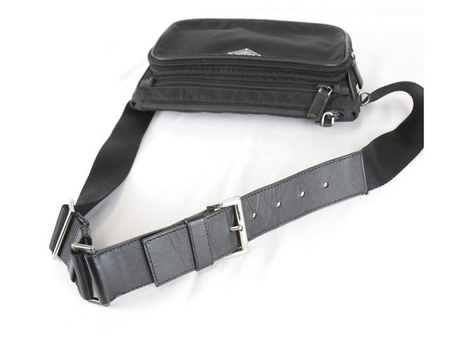 Marsupio Prada Saffiano in nylon nero - vista 9