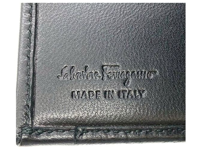 Billetera de cuero bi-fold Gancini de Salvatore Ferragamo Negro - vista 15
