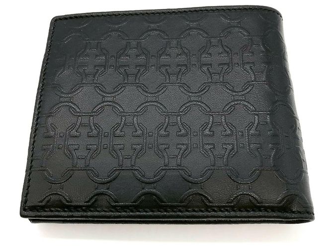 Billetera de cuero bi-fold Gancini de Salvatore Ferragamo Negro - vista 3