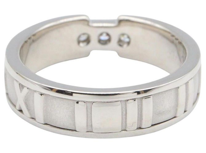 Tiffany & Co. Atlas Diamantring aus 18K Weißgold Silber - Ansicht 3