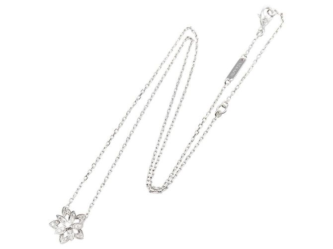 Van Cleef & Arpels Mini Lotus Diamant Halskette Silber - Ansicht 2