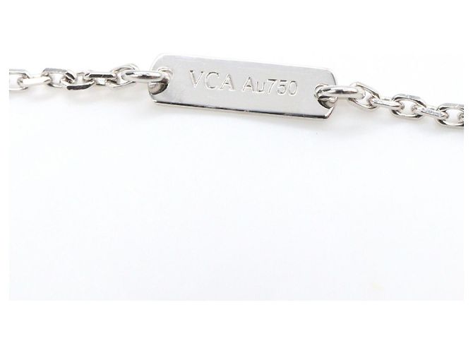 Van Cleef & Arpels Mini Lotus Diamant Halskette Silber - Ansicht 3