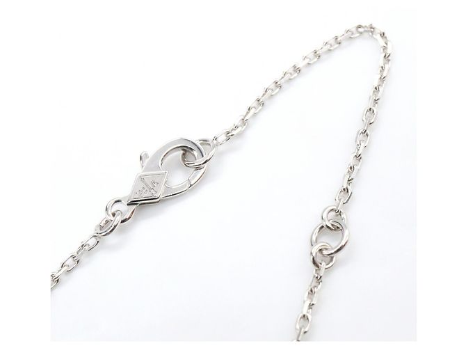 Van Cleef & Arpels Mini Lotus Diamant Halskette Silber - Ansicht 4