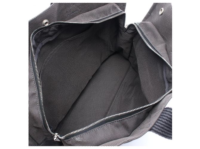 Hermès Herline MM Tote Bag aus grauem Nylon Braun - Ansicht 3