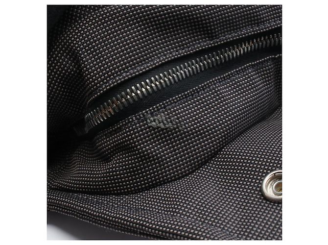Hermès Herline MM Tote Bag aus grauem Nylon Braun - Ansicht 7