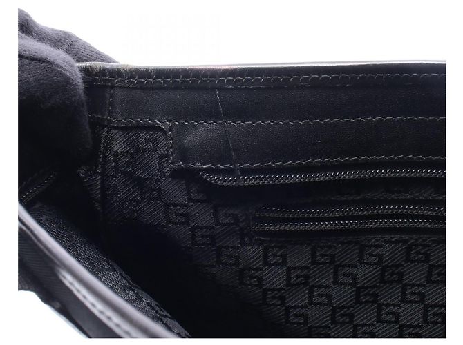Borsa tote in tela e pelle nera Gucci Nero - vista 5