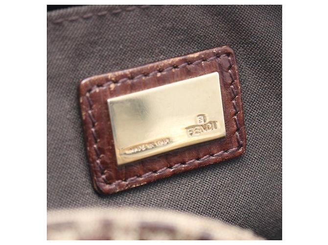 Borsa a Spalla Fendi Zucchino Marrone Beige - vista 4