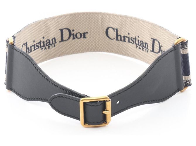 Marine bestickter Gürtel von Christian Dior Marineblau - Ansicht 2