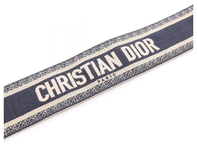 Marine bestickter Gürtel von Christian Dior Marineblau - Ansicht 5