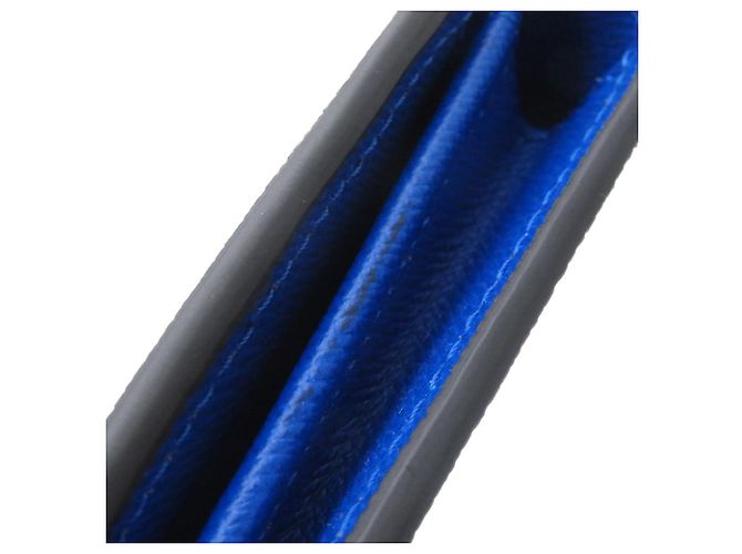 Brazza Louis Vuitton Taiga V-Shape Long Wallet Black Blue - view 10