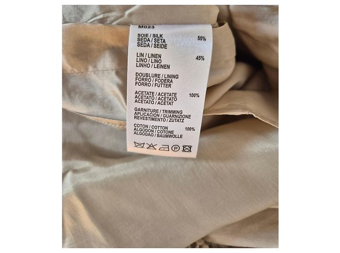 Gerard Darel Beige Leinen-Sommerkleid mit Spitzendetails - Ansicht 7