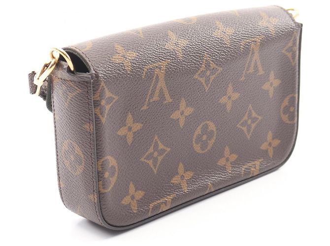 Borsa a Spalla Multi Pochette Felicie di Louis Vuitton Marrone Verde Monogramma - vista 2