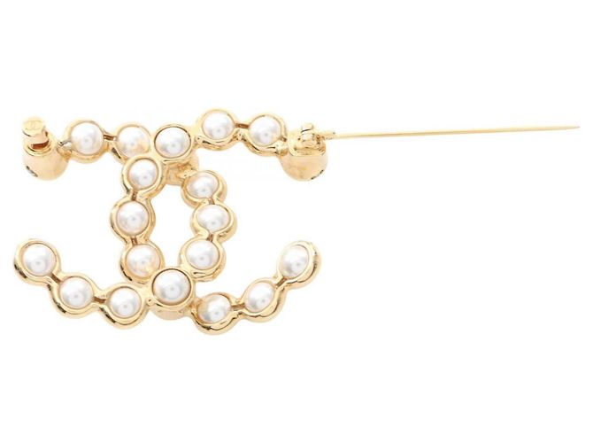 Spilla placcata in oro Chanel Coco Mark Bianco D'oro - vista 2