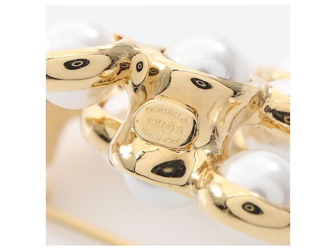 Spilla placcata in oro Chanel Coco Mark Bianco D'oro - vista 3