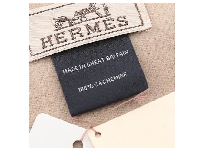 Hermès Recto Verso Cashmere Schal Beige - Ansicht 4