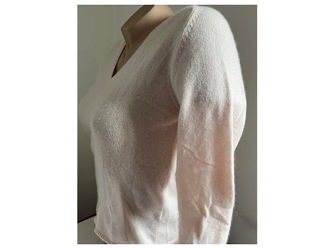 Malo Rosa Magier Pullover aus Kaschmir V Ausschnitt Pink - Ansicht 3