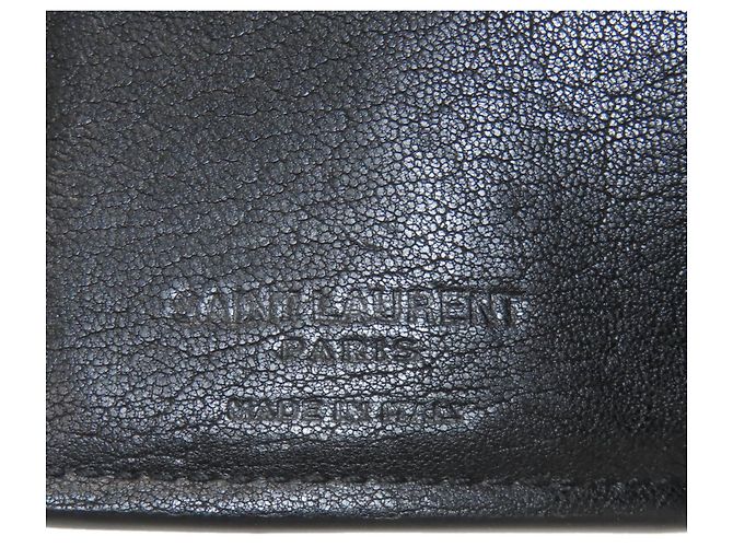 Portafoglio bi-fold Yves Saint Laurent Heart Nero Blu - vista 7