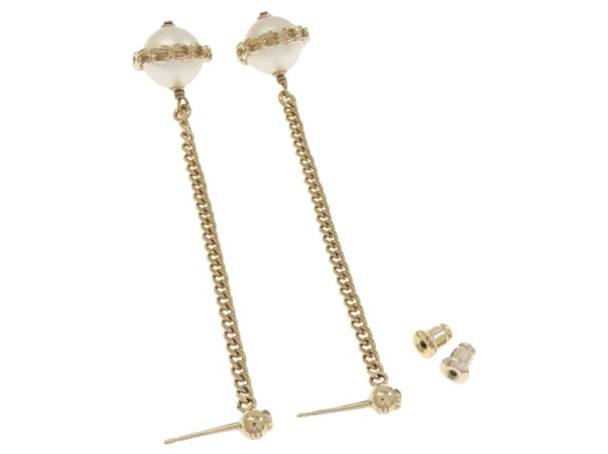 Pendientes de Stud Chanel Chain Coco Mark Dorado - vista 2