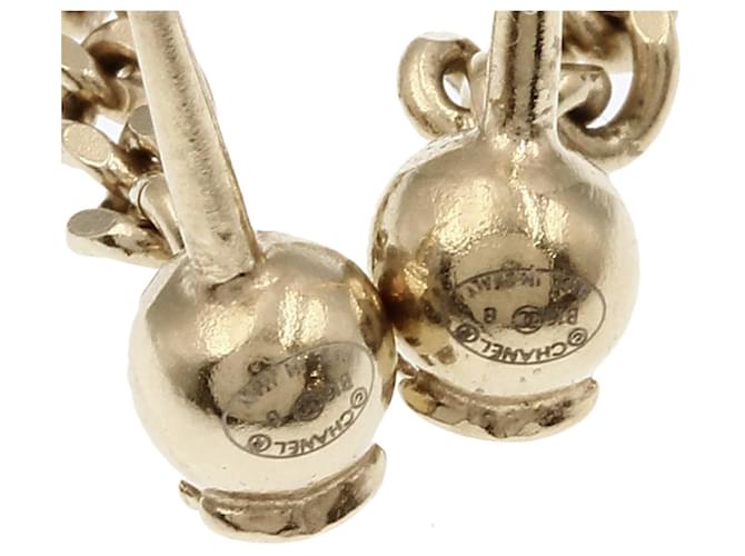 Pendientes de Stud Chanel Chain Coco Mark Dorado - vista 3