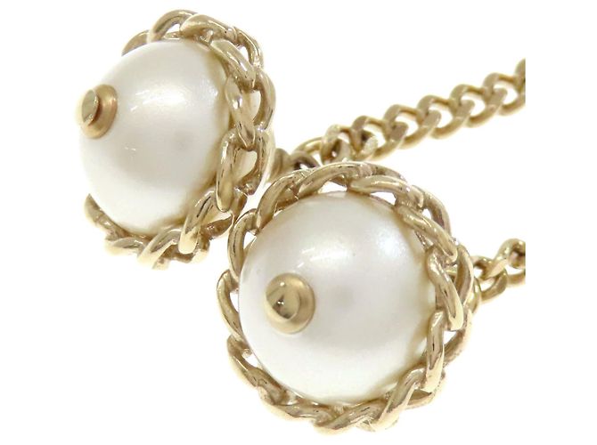 Pendientes de Stud Chanel Chain Coco Mark Dorado - vista 5