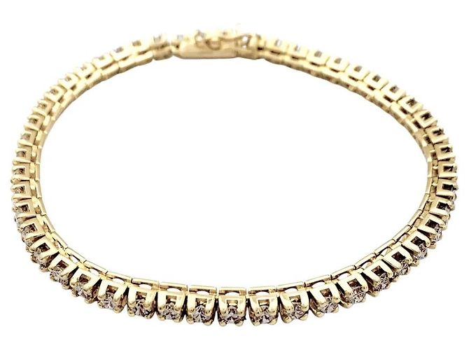 Autre Marque Bracciale a linea in oro giallo e diamanti. - vista 2