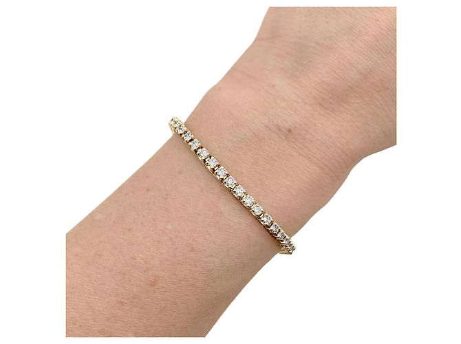 Autre Marque Bracciale a linea in oro giallo e diamanti. - vista 5