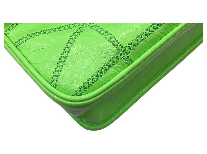 Borsa a tracolla Travia in pelle verde chiaro MCM - vista 12