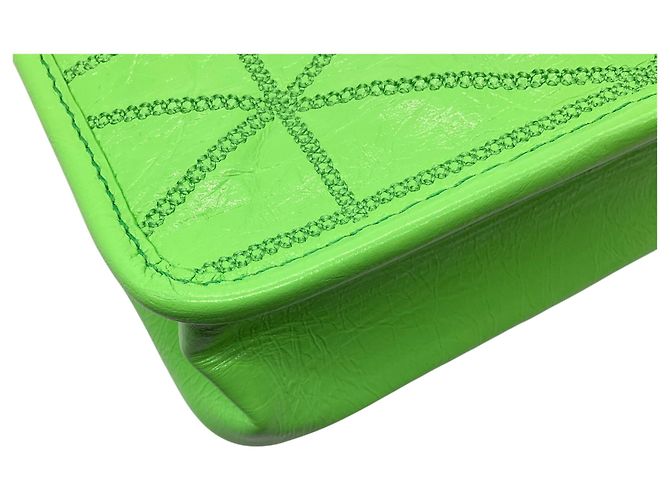 Borsa a tracolla Travia in pelle verde chiaro MCM - vista 14