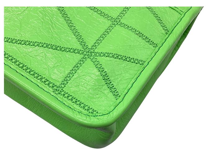 Borsa a tracolla Travia in pelle verde chiaro MCM - vista 15