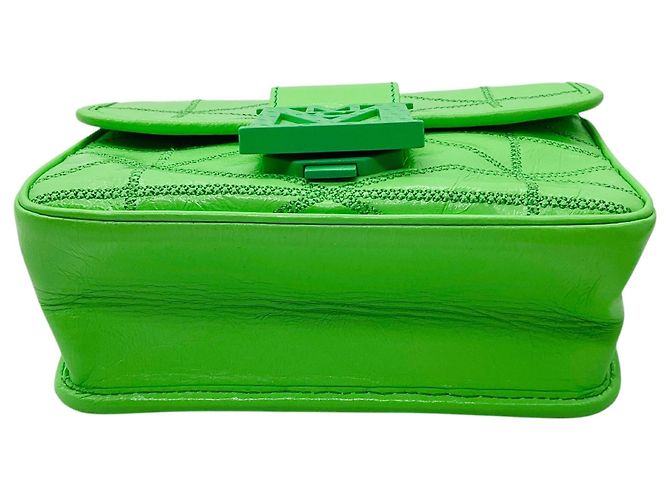 Borsa a tracolla Travia in pelle verde chiaro MCM - vista 4